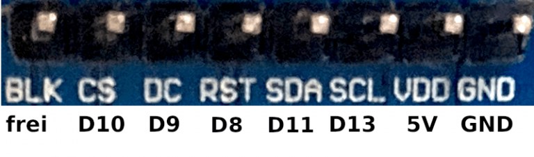 1,44-Zoll-TFT-Display am Arduino - Funduino
