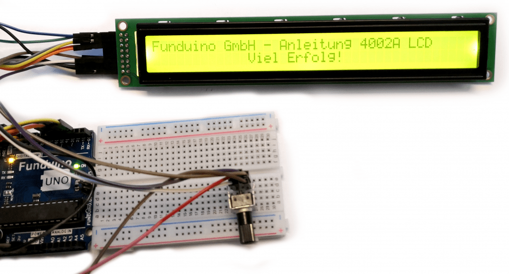 4002A LCD-Display am Arduino - Funduino