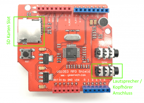 MP3-Shield VS1053 am Arduino - Funduino