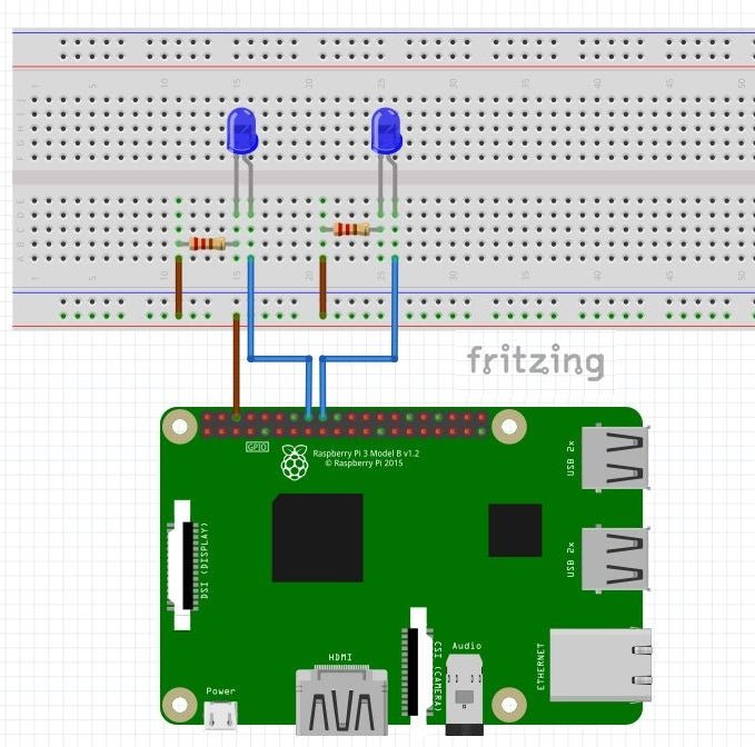 Wechselblinker am Raspberry Pi - Funduino