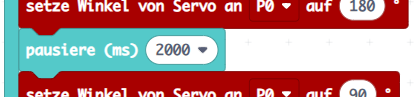 Servo-Programm mit Pausen zwischen den Positionen