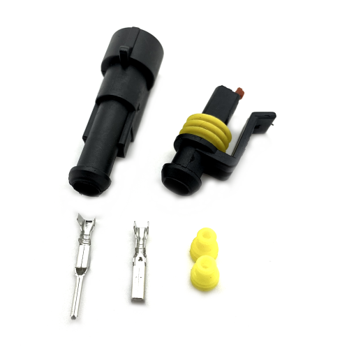 1-pin connector - IP67 waterproof, M16, with socket