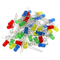 100 pièces - Diodes électroluminescentes de 5mm de diamètre (5 couleurs)
