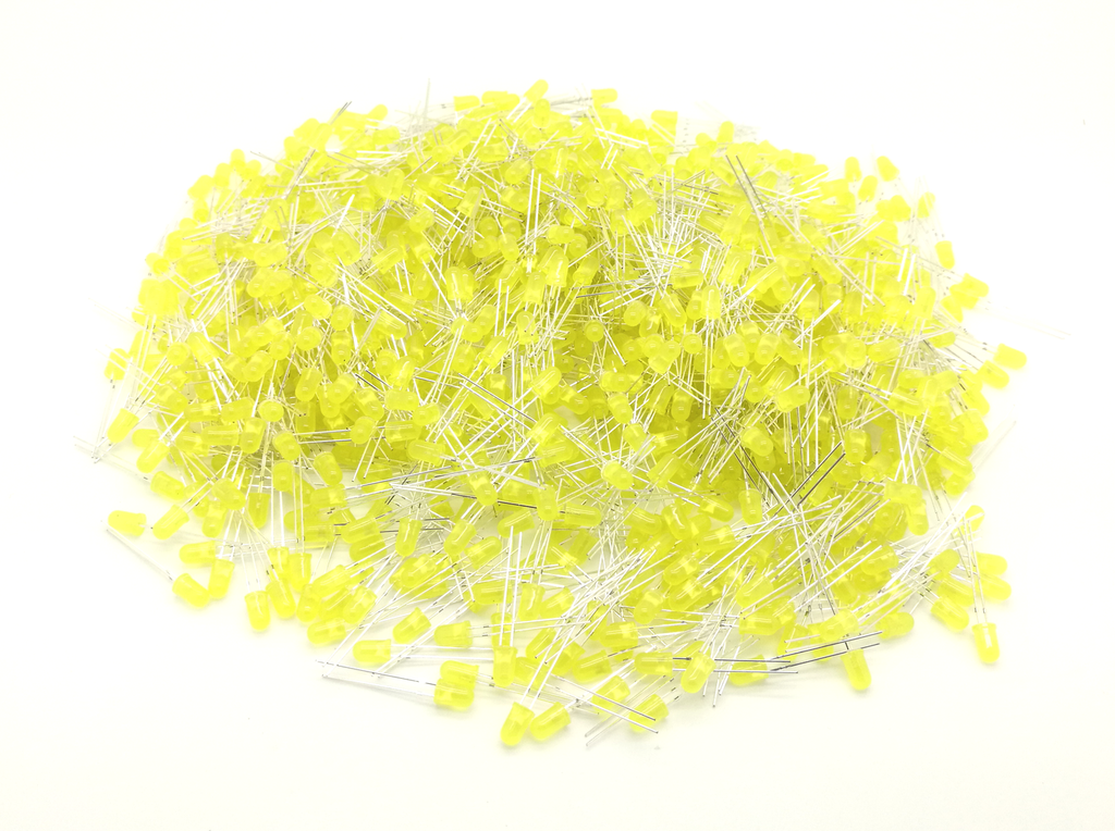 LED 5 mm - 1000 pieces, 2 V, yellow