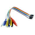 Krokodilklemmenkabel - 10 Stück, 22 cm, male Steckerstift