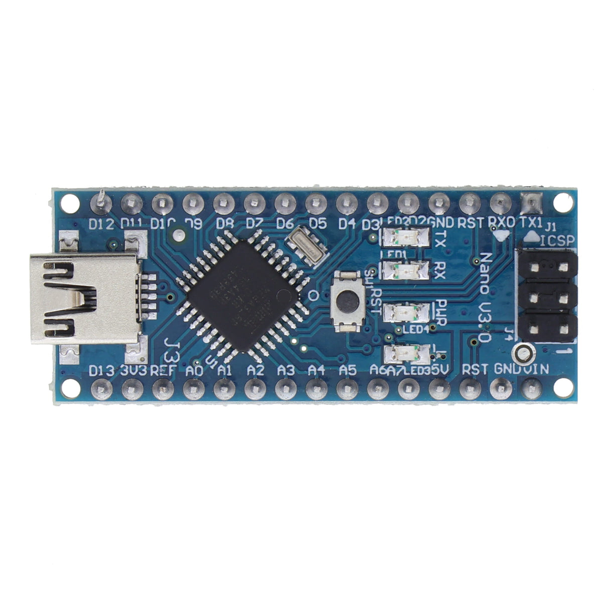 Funduino Nano R3 Mikrocontroller - ATmega328, FTDI FT232RL, Mini-USB