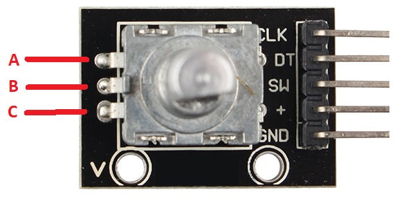 Rotary Encoder KY-040 von oben mit Drehknopf