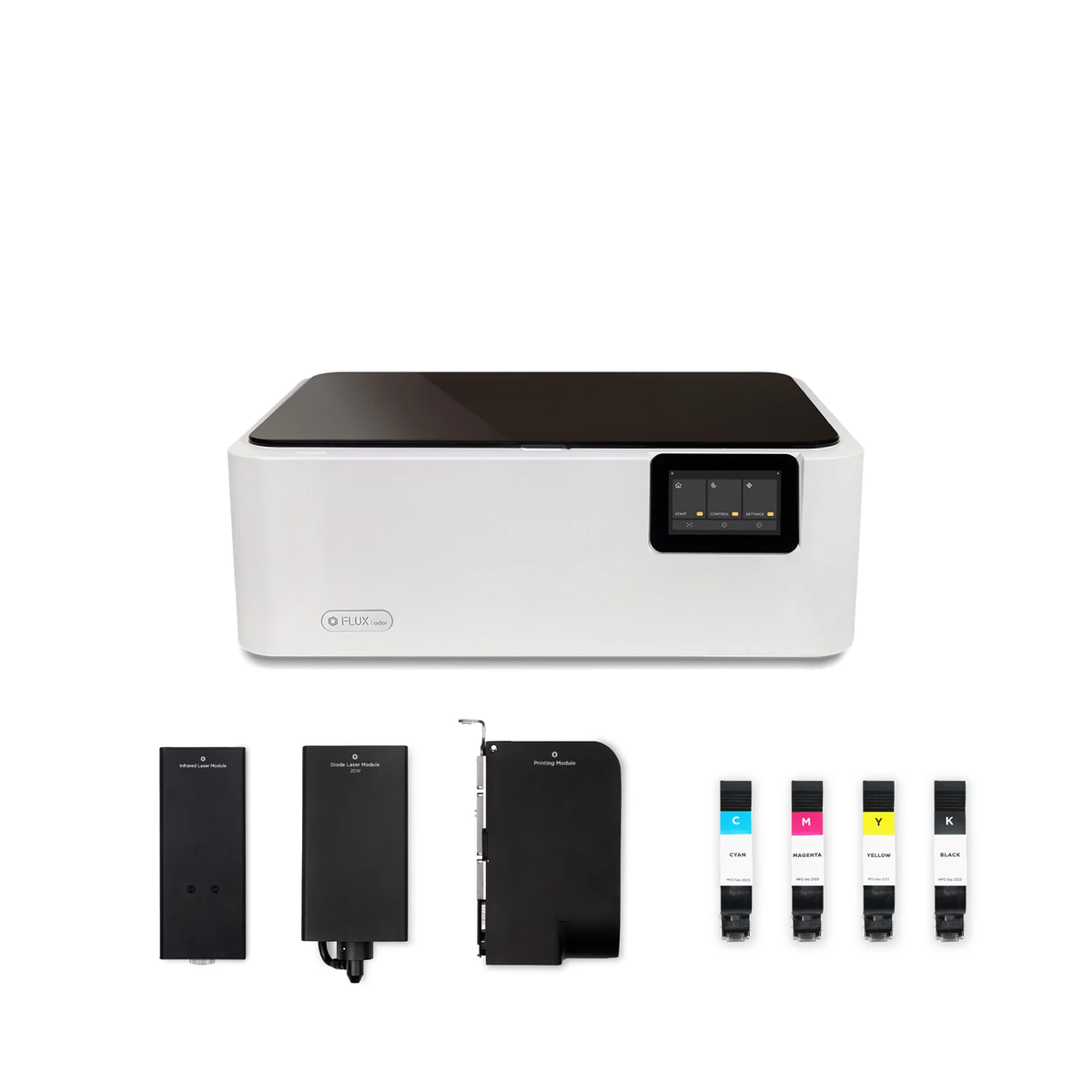 Master-FLUX ADOR - taglierina laser, bundle con laser a infrarossi + modulo di stampa
