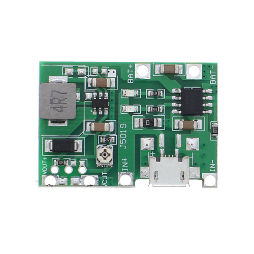 18650-laad- & step-upmodule (3,7 V) – instelbare boost 4,3–27 V, tot 2 A