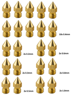 Set de 22 buses d’extrudeur de 0,2 mm à 1,0 mm pour filament de 1,75 mm