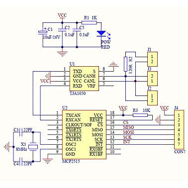 Convertisseur SPI MCP2515 TJA1050 - CAN V2.0B