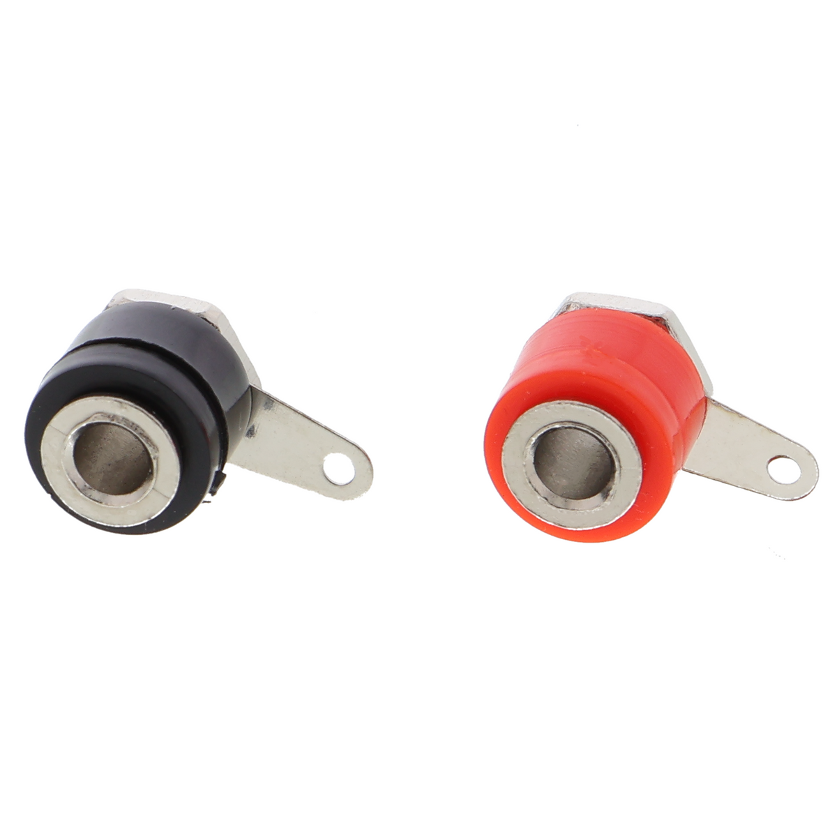 4 mm banana socket - 2 pieces, red and black, panel-mount