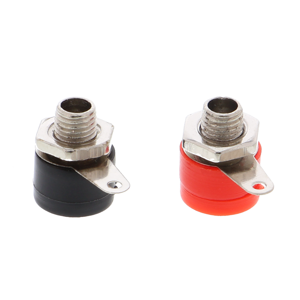 4 mm banana socket - 2 pieces, red and black, panel-mount