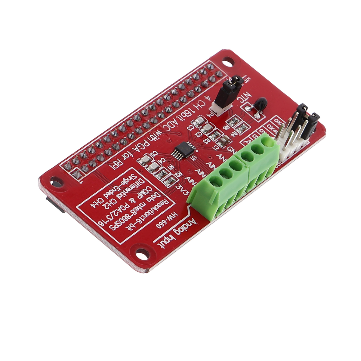 Convertidor analógico-digital I2C de 3,3V para Raspberry Pi 3; 2 y B+