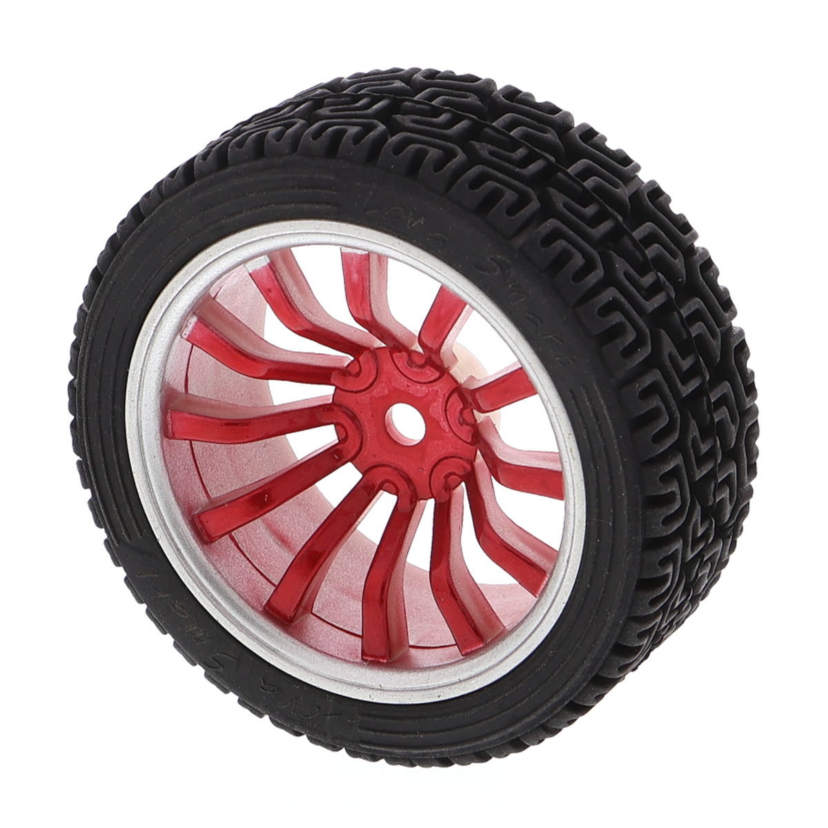 Ruota / cerchione per telaio con pneumatico / rosso-argento, 66 mm