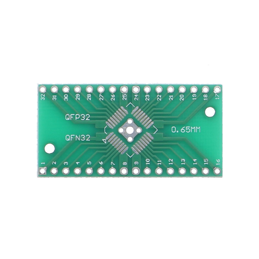 QFN32 / QFP32 naar DIP-adapterprintplaat - SMD-naar-DIP-breakout, 0,65 mm & 0,8 mm pitch