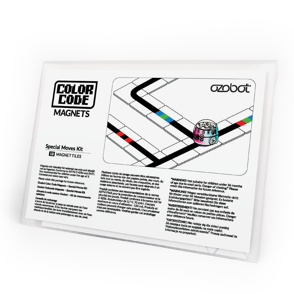 Ozobot Farbcode Magnete Spezialbewegungsset - 18 Plättchen, Erweiterung