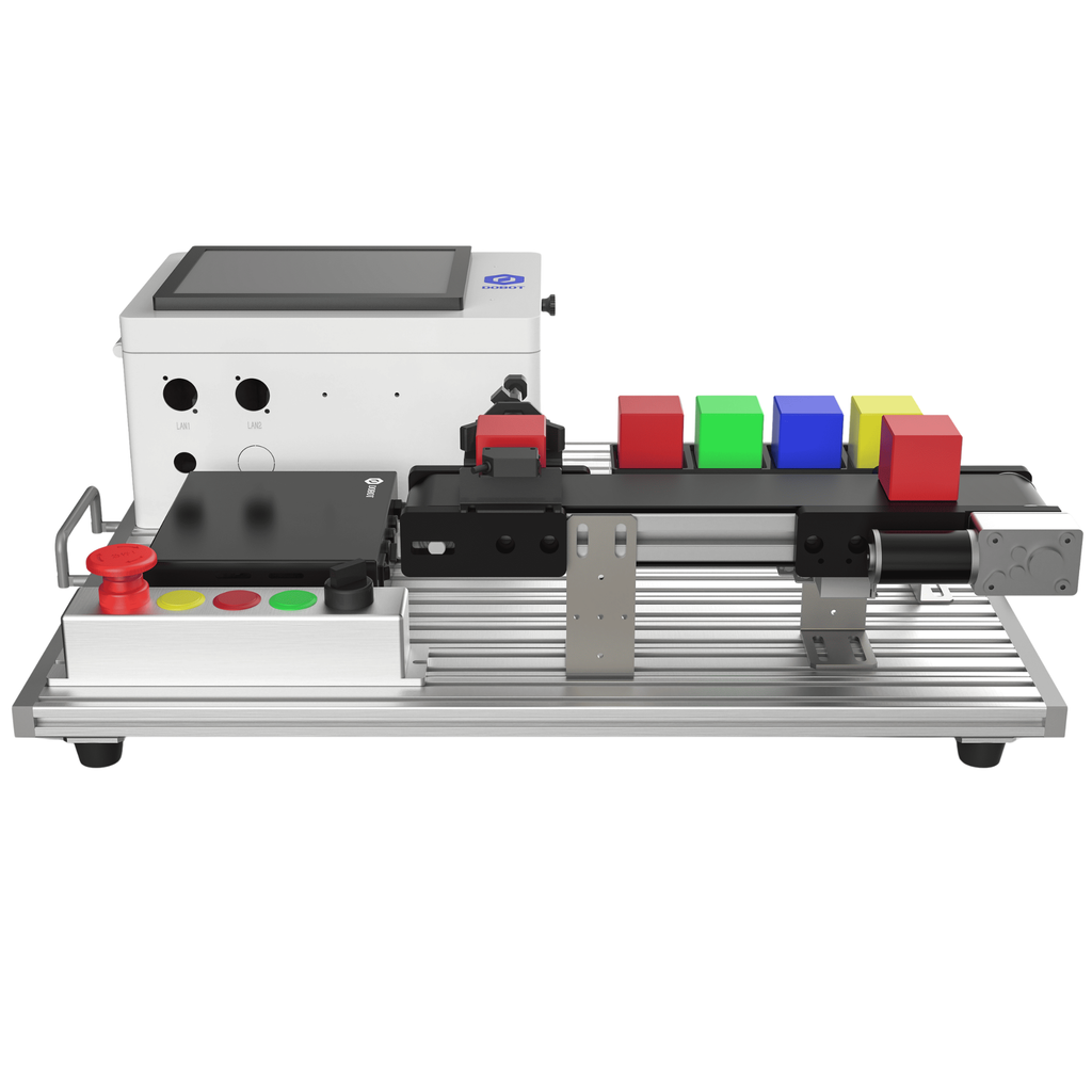 DOBOT Magician E6 Mini Training Station - Piattaforma di formazione con PLC, HMI e nastro trasportatore