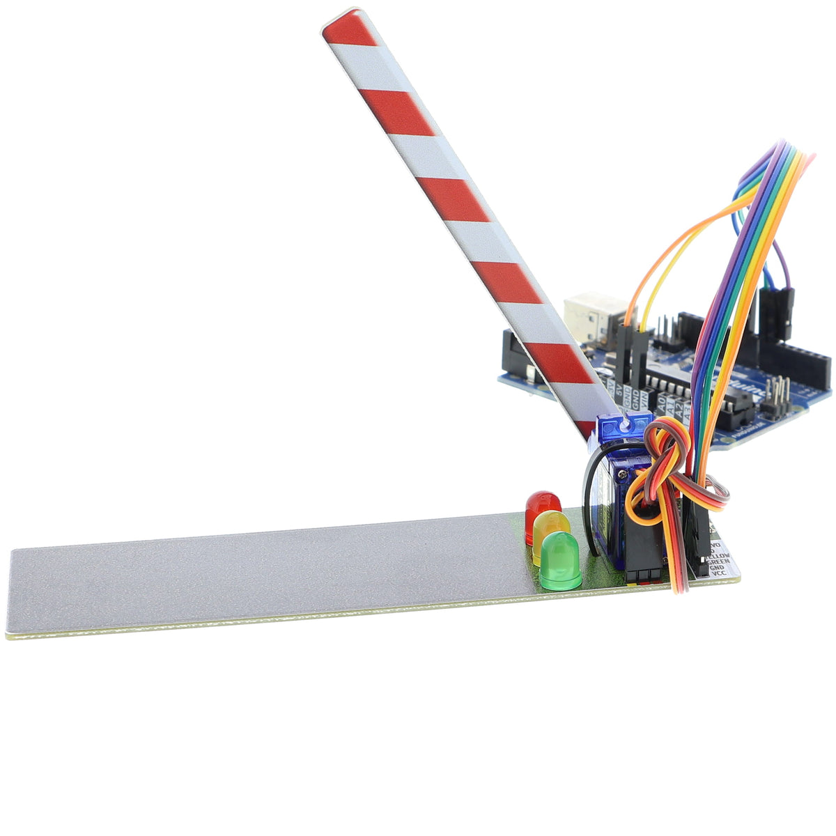 Semaforo con sbarra per progetti Arduino, con servo e LED da 8mm