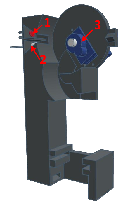 Grundträger mit Servomotor, RGB-LED und Fotowiderstand bestückt