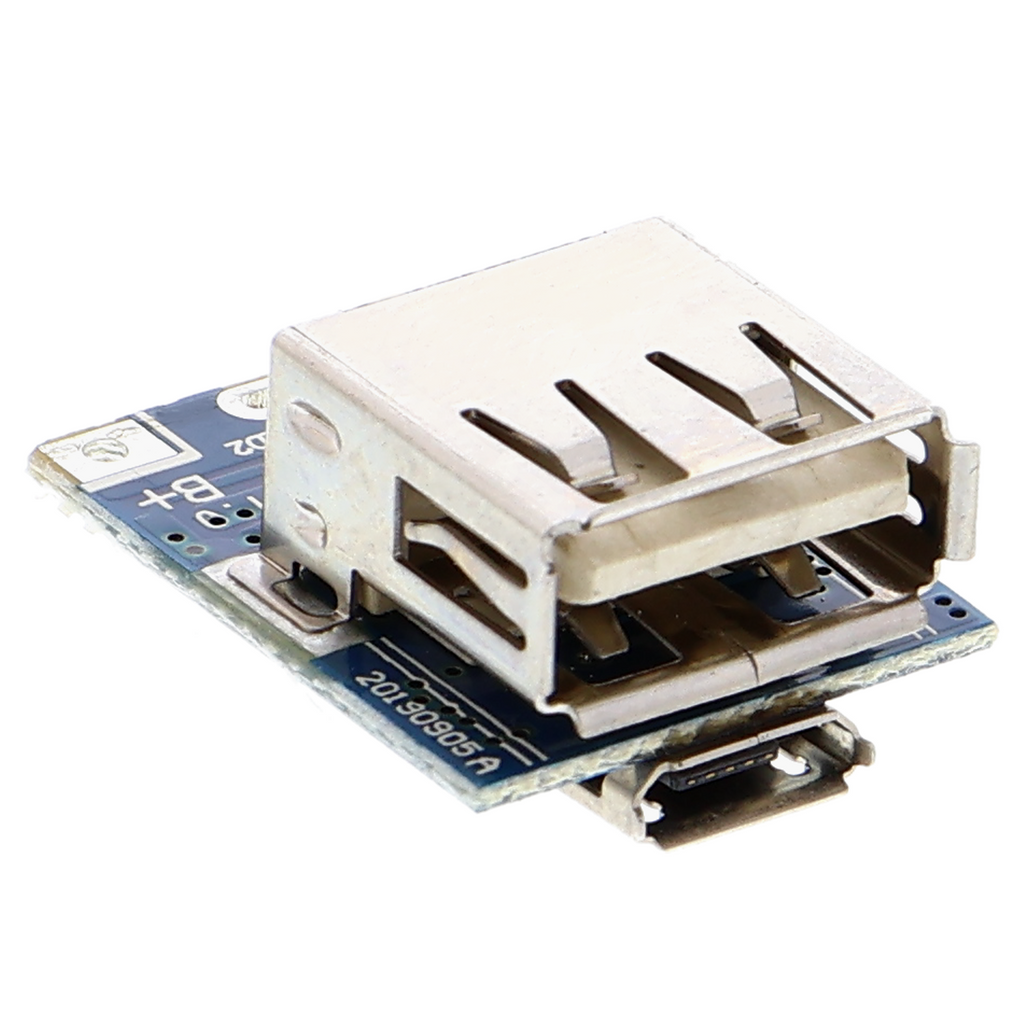 134N3P charge controller - step-up to 5 V, 1200 mA, Micro USB & USB-A