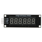6-cijferig LED-segmentdisplay TM1637, 0.36 inch, rood
