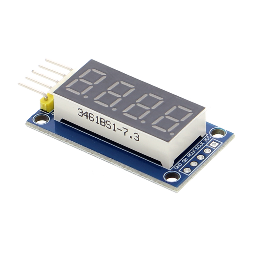 7-segmentdisplay met vier cijfers op PCB