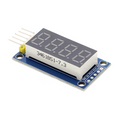 7-segmentdisplay met vier cijfers op PCB