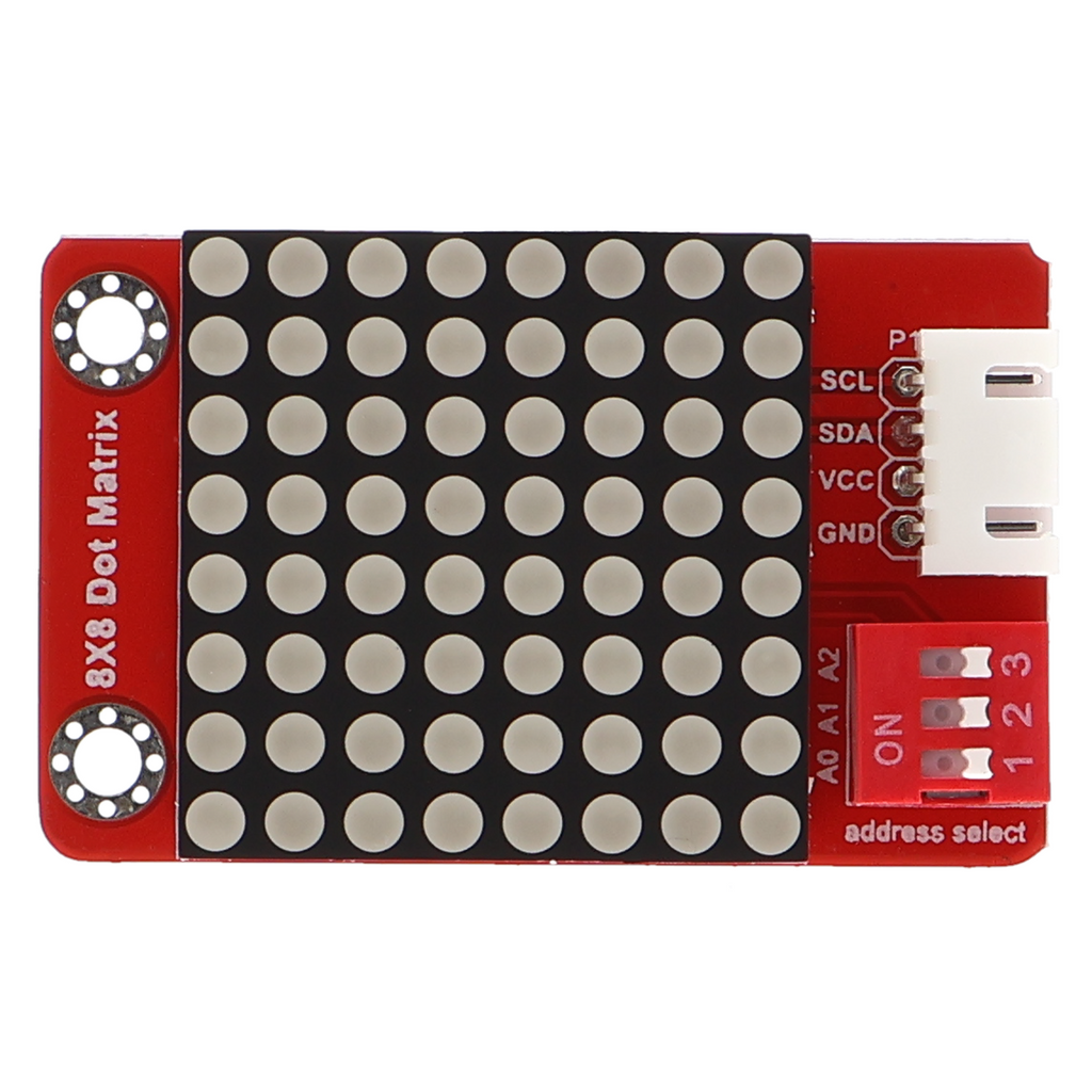8x8-ledmatrix met HT16K33-chip - I2C, met XH2.54 4P-bus