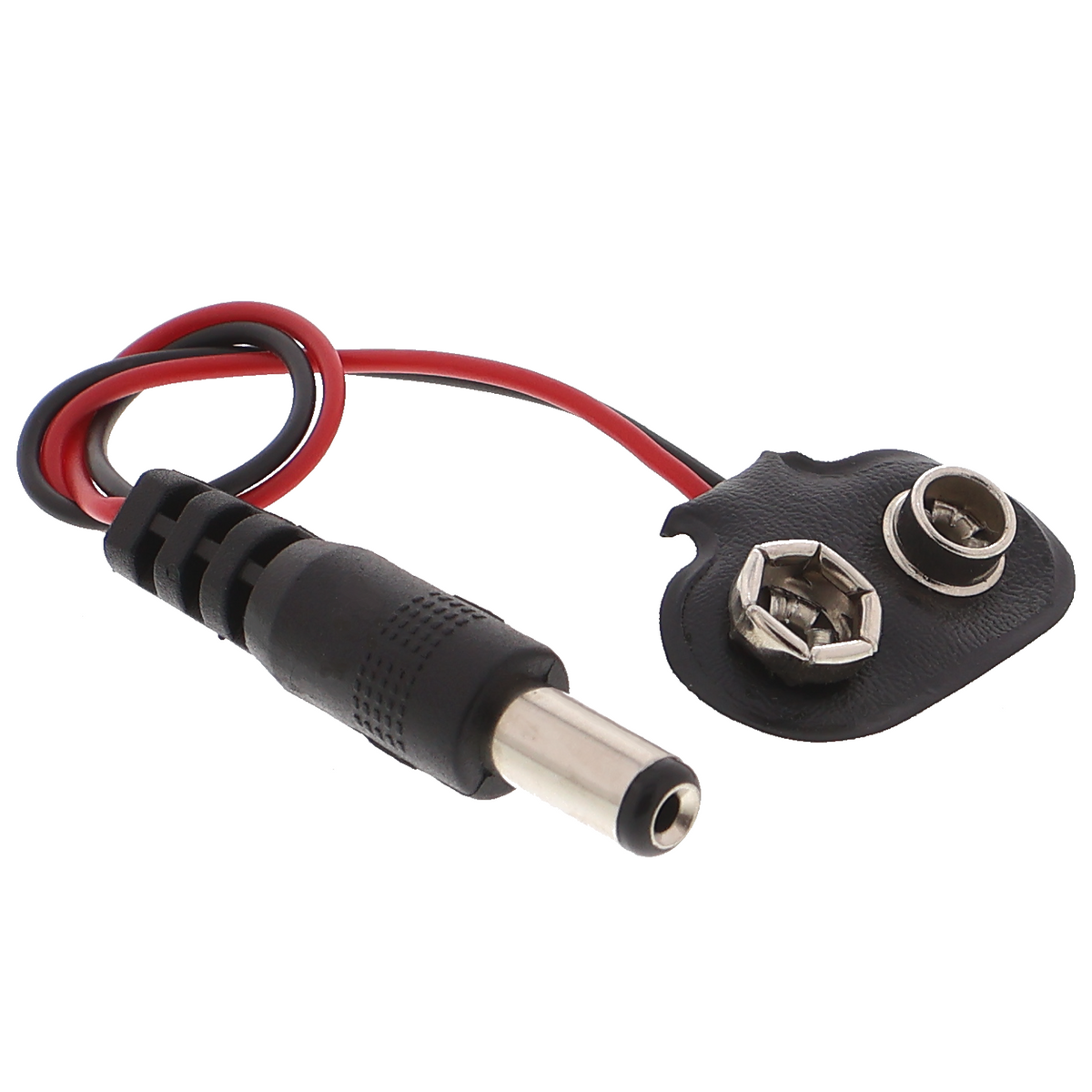 Batterieklemme 9 V - DC-Hohlstecker 5,5 x 2,1 mm, 15 cm Kabel