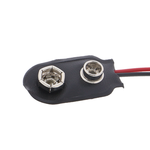 Morsetto per batteria da 9V con connettore DC, a forma di I (laterale) - lunghezza del cavo 15cm