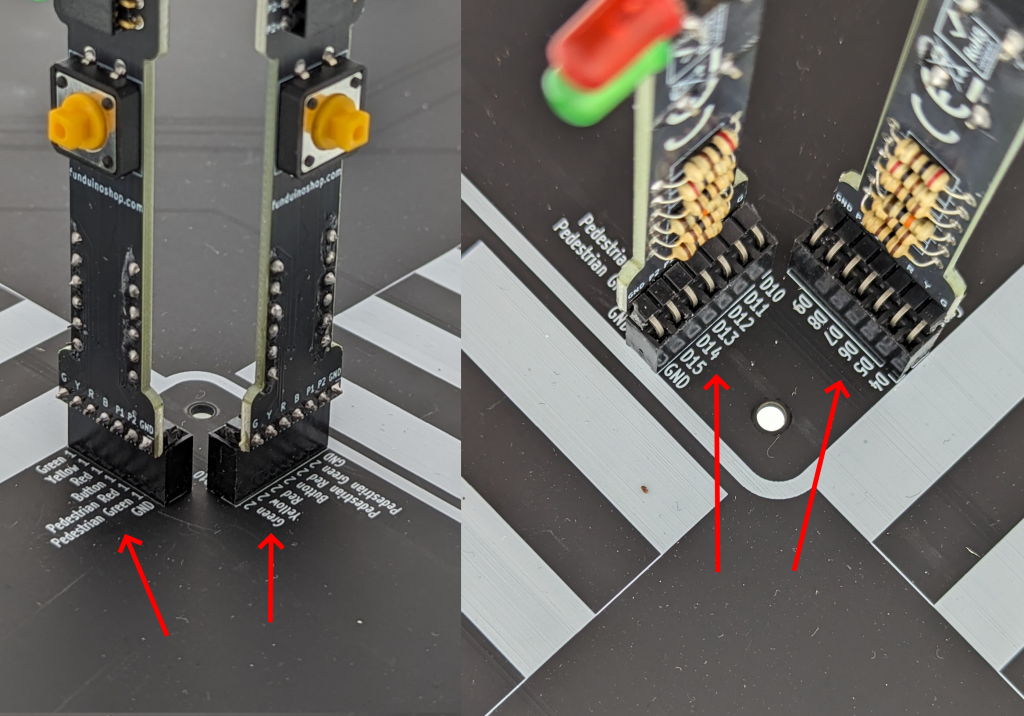 Beschriftung eines Ampelsockels mit Pin-Nummern