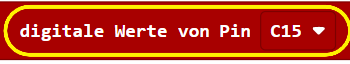 Programmblock digitale Werte von Pin auf C15 gesetzt