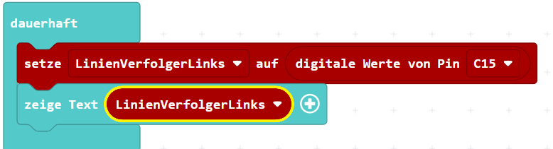 Programm: Sensorwert über zeige Text auf der LED-Matrix ausgeben
