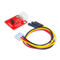 LM35-Temperatursensor mit rotem Gehäuse und dreipoliger Buchse