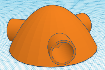 Tinkercad-Ansicht der Rotornabe