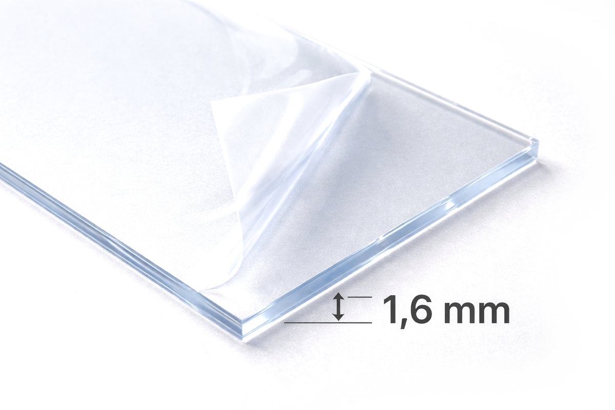 Acrylglas XT-plaat helder transparant 1,6mm x 135mm x 164mm voor lasersnijder