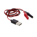 Câble adaptateur USB-A vers pince crocodile, 5 V, 60 cm