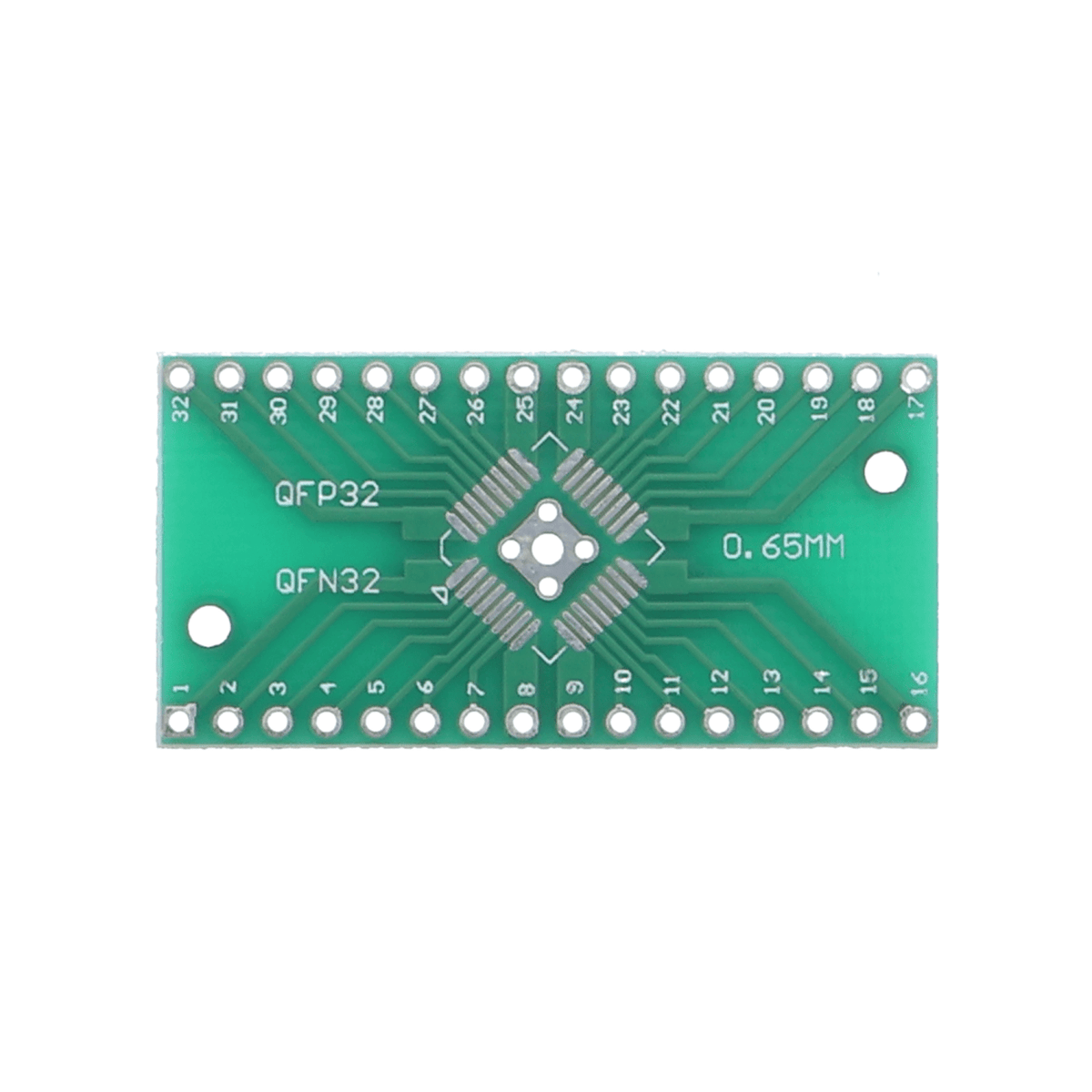 Adapterplatine QFN32 QFP32 auf DIP32 - SMD-Breakout, 0,65 und 0,8 mm Pitch - F23110194 - Funduino