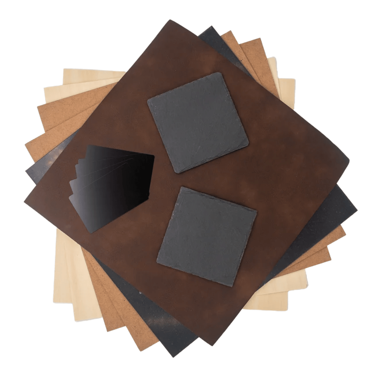 Aliencell Materialset Lasergravur - Holz, Schiefer, Acryl, Aluminium - F25111301 - Funduino