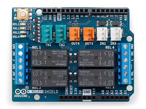 Arduino 4 Relays Shield - schaltet 4 Hochleistungsgeräte
