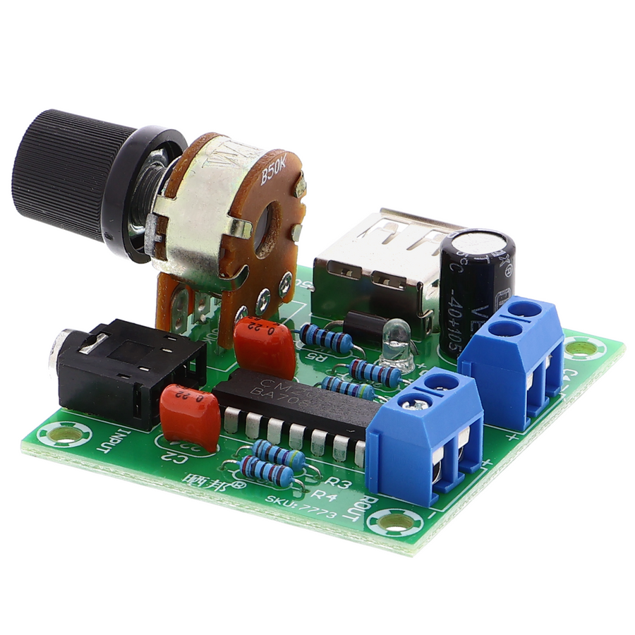 Amplificador de audio PM2038 - 5W+5W, 2 canales, 5V mediante USB