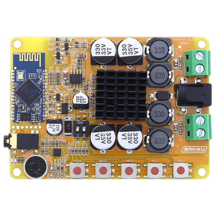 Ricevitore audio con amplificatore digitale TDA7492P, 2x 50W, Bluetooth CSR4.0