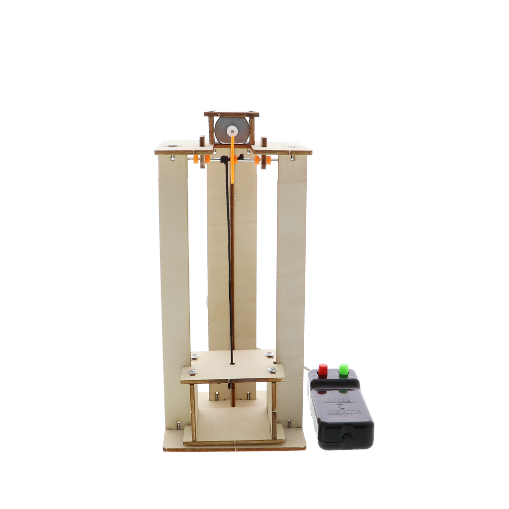 Wooden elevator kit - with electric motor, 20 x 20 x 60 cm