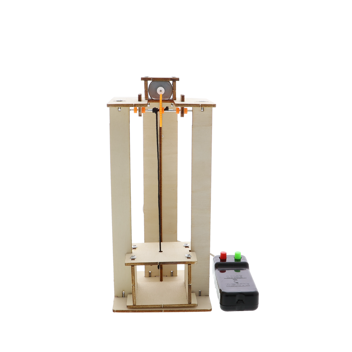 Houten bouwpakket van een lift met elektromotor - DIY