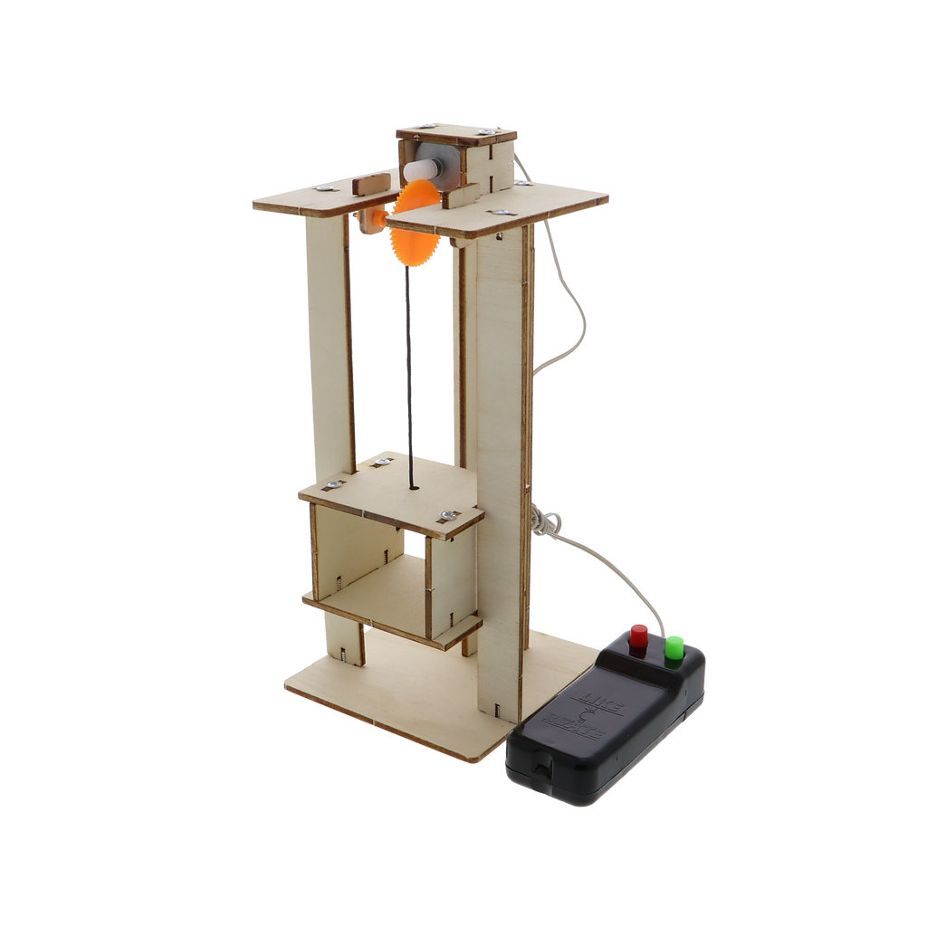 Wooden elevator kit - with electric motor, 20 x 20 x 60 cm