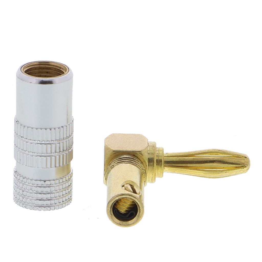Bananenstecker 4 mm - 24K vergoldet, 2 Stück, gerade und 90°