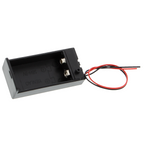 Batterijhouder - 1x 9V-blokbatterij, compact zonder stekker, met schakelaar