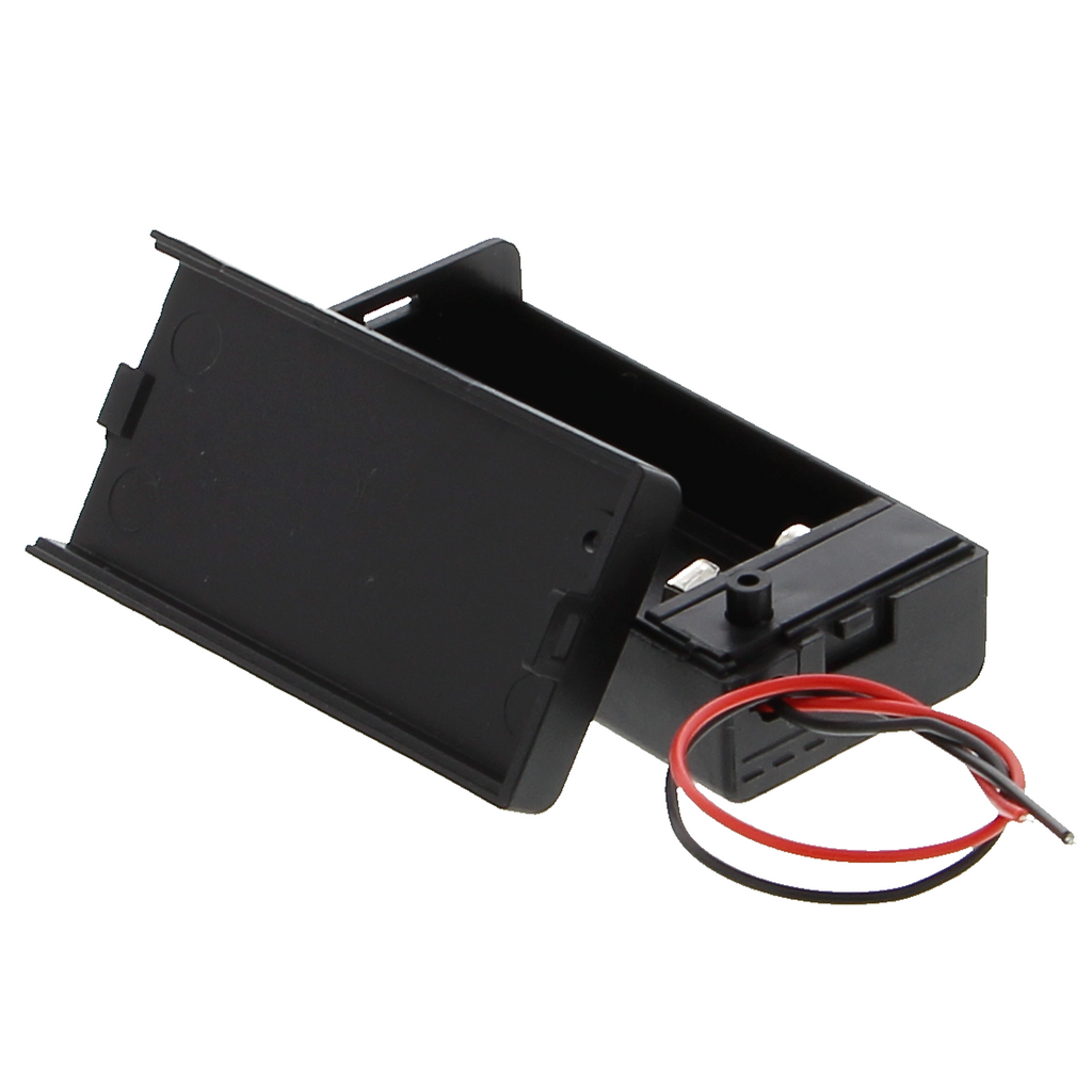 Batterijhouder - 1x 9V-blokbatterij, compact zonder stekker, met schakelaar