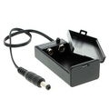 Portapilas - para 1 pila de bloque de 9V, con conector de CC e interruptor